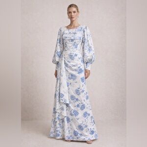 ✨ New AW Bridal Gabriela Gown – Dusty Blue Peonies – Size 4 ✨ new without tags